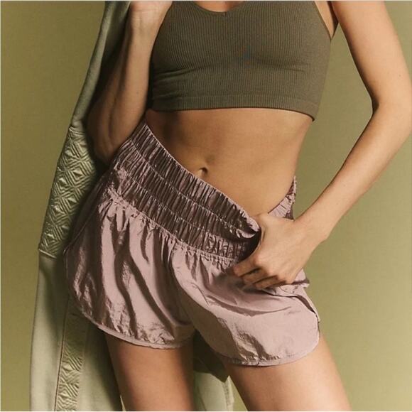Free People Movement The Way Home Moonlight Mauve High Rise Running Shorts L - Picture 2 of 9